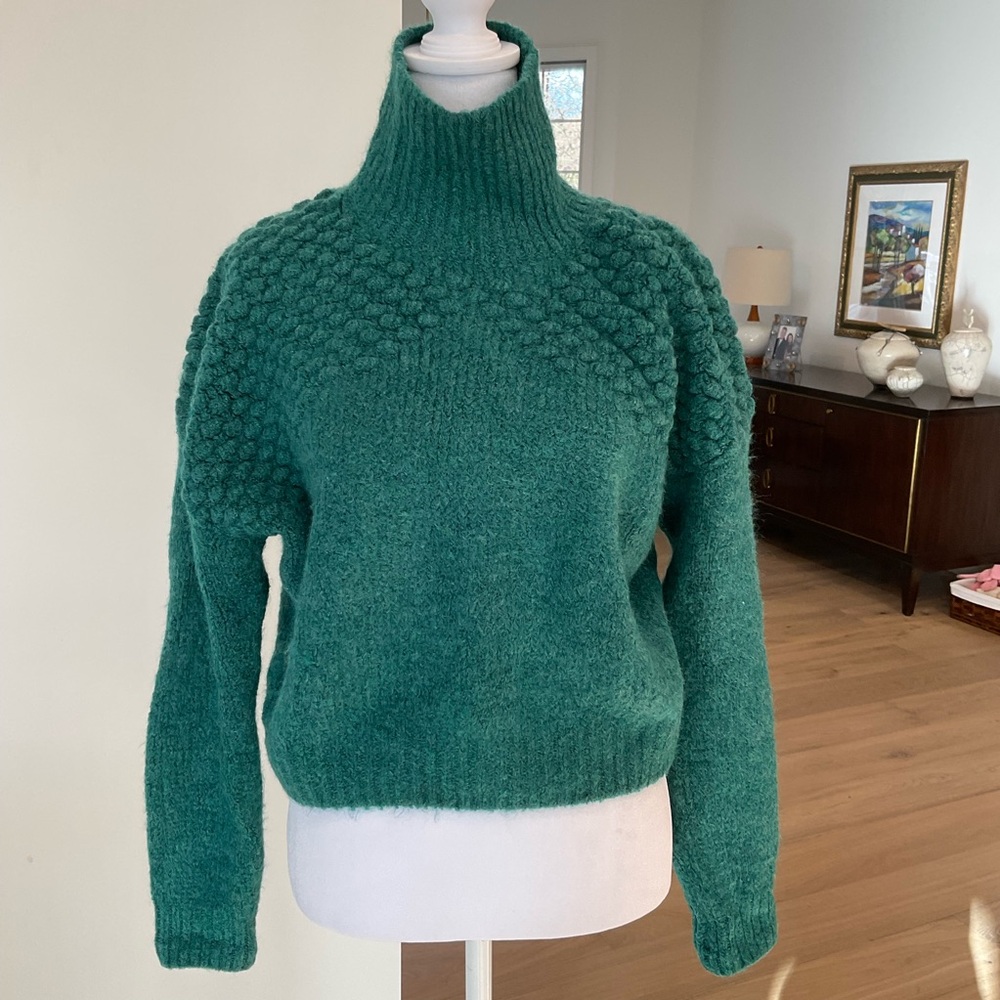Free People Emerald Green Turtle Neck Sweater NWOT